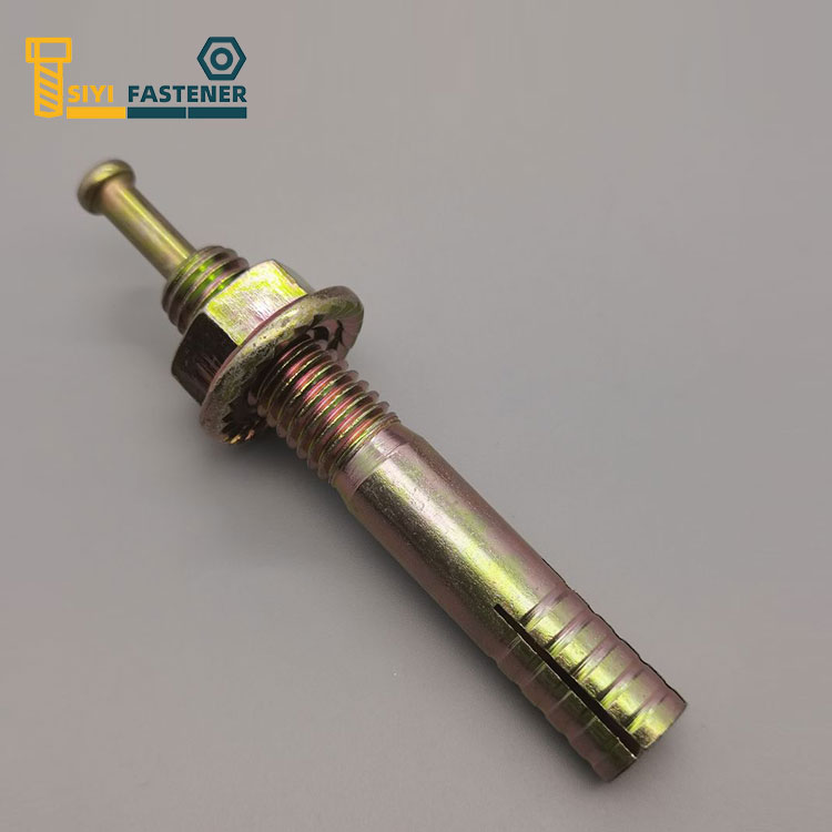 Âncora de impacto de aço carbono galvanizado amarelo com porca de flange